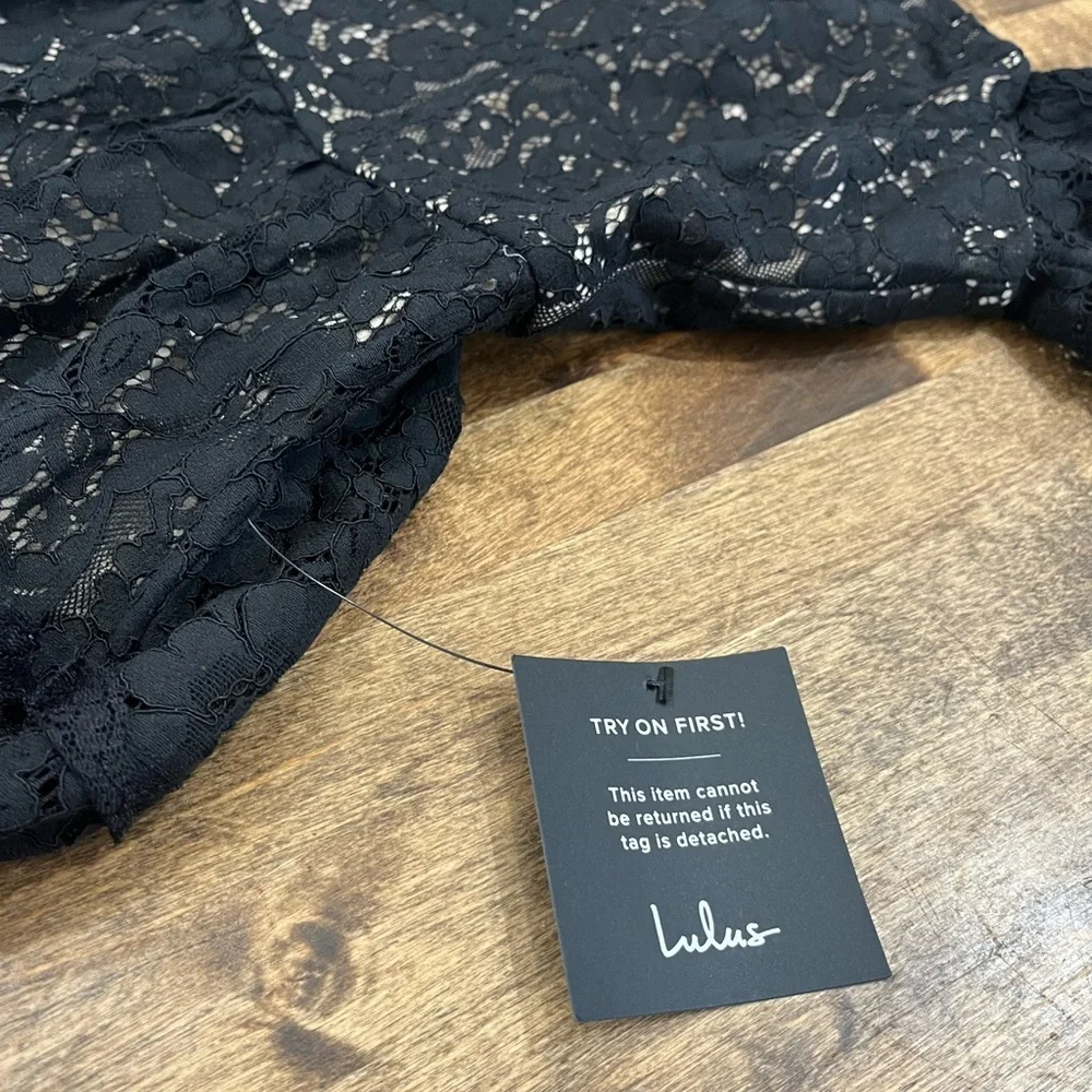 Absolutely Stunning Black Lace Off-the-Shoulder Midi Dress (S) - Picture 5 of 5